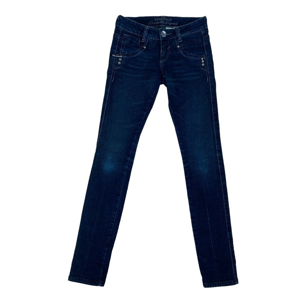 Parasuco low rise skinny jeans style 8056TG dark blue rhinestones embellished 25